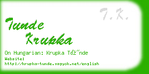 tunde krupka business card